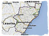 Map of KwaZulu-Natal province, South Africa