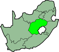 Free State province - map position