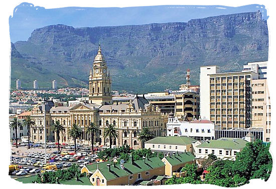 The Grand Parade with the City Hall of Cape Town and the Table Mountain in the back ground - South Africa Government, South Africa Government type