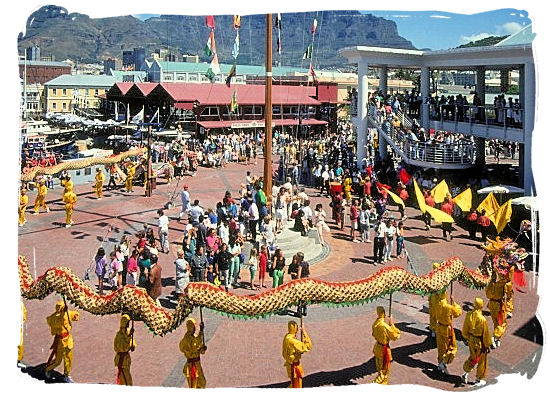 Chinese new year festival at the V&A Waterfront in Cape Town - Victoria & Alfred Waterfront Cape Town, Table Mountain Backdrop