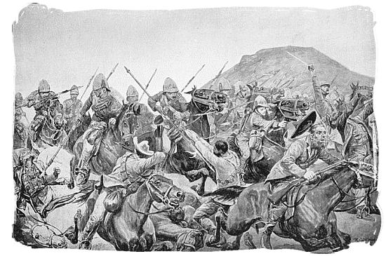 Battle between Brit and Boer at Elandslaagteon 21 October 1899