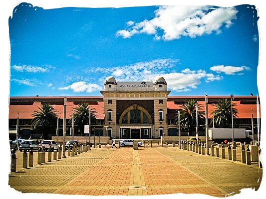 The main entrance to the Museum Africa in Newtown, Johannesburg, South Africa, showcase of the African continent's magnificent ancient past - City of Johannesburg South Africa Attractions, the Top 15