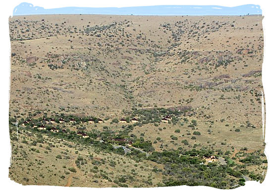 The lie of the main restcamp in the Park - about the Cape Mountain Zebras in the Mountain Zebra National