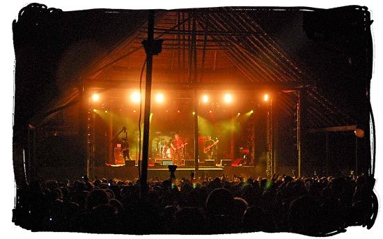 On stage in the African bushveld - South African Music, a Fusion of South Africa Music Cultures