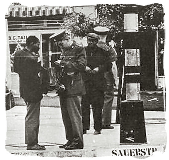 Mid 1970s photograph of police checking passbooks in Johannesburg - History of Apartheid in South Africa