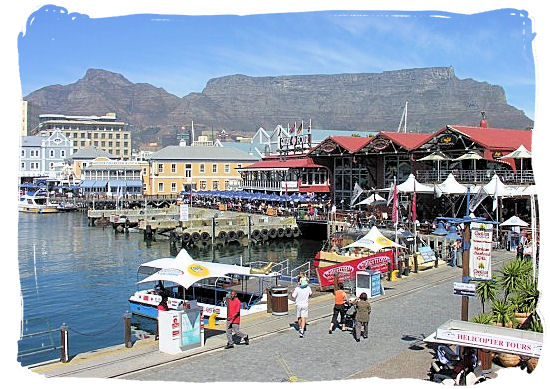 View towards the south of the V&A Waterfront with Table Mountain in the background - Victoria & Alfred Waterfront Cape Town, Table Mountain Backdrop