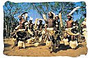 Group of young Zulu warriors